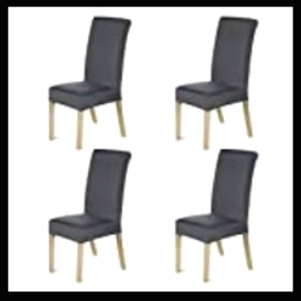 Pack of 4 Dark Grey Chair Slipcovers